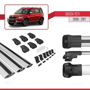 Skoda Yeti 2009-2017 Arası  ile uyumlu ACE-1 Ara Atkı Tavan Barı GRİ 3 ADET BAR thumb 5