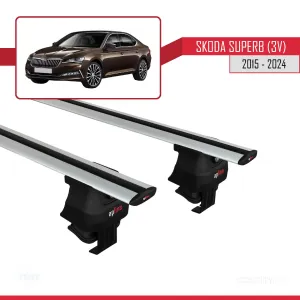 Skoda Superb (3V) 2015 ve Sonrası ile uyumlu ACE-4 Ara Atkı Tavan Barı GRİ thumb 2