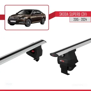 Skoda Superb (3V) 2015 ve Sonrası ile uyumlu ACE-4 Ara Atkı Tavan Barı GRİ thumb 3
