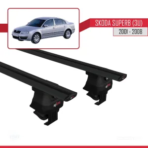 Skoda Superb (3U) 2001-2008 Arası ile uyumlu ACE-4 Ara Atkı Tavan Barı SİYAH thumb 4