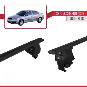Skoda Superb (3U) 2001-2008 Arası ile uyumlu ACE-4 Ara Atkı Tavan Barı SİYAH thumb 5