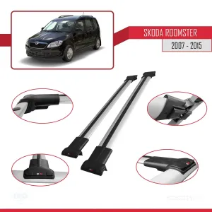 Skoda Roomster 2007-2015 Arası ile uyumlu FLY Model Ara Atkı Tavan Barı GRİ thumb 5