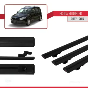 Skoda Roomster 2007-2015 Arası ile uyumlu Basic Model Ara Atkı Tavan Barı SİYAH 3 ADET thumb 3