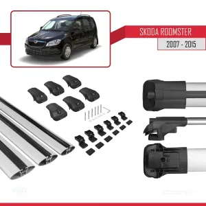 Skoda Roomster 2007-2015 Arası ile uyumlu ACE-1 Ara Atkı Tavan Barı GRİ 3 ADET BAR thumb 5