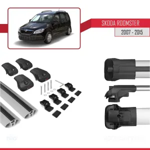 Skoda Roomster 2007-2015 Arası ile uyumlu ACE-1 Ara Atkı Tavan Barı GRİ thumb 5