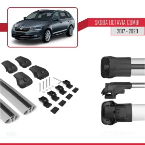 Skoda Octavia COMBİ 2017-2020 Arası ile uyumlu ACE-1 Ara Atkı Tavan Barı GRİ thumb 5
