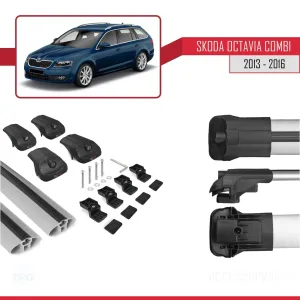 Skoda Octavia COMBİ 2013-2016 Arası ile uyumlu ACE-1 Ara Atkı Tavan Barı GRİ thumb 5