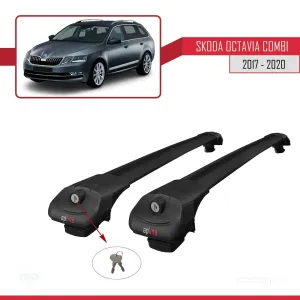 Skoda Octavia COMBI 2017-2020 Arası ile uyumlu ACE-1 Ara Atkı Tavan Barı SİYAH thumb 4
