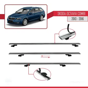 Skoda Octavia COMBI 2013-2016 Arası ile uyumlu Basic Model Ara Atkı Tavan Barı GRİ 3 ADET thumb 5
