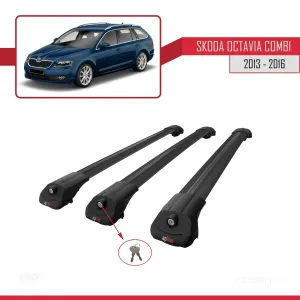 Skoda Octavia COMBI 2013-2016 Arası ile uyumlu ACE-1 Ara Atkı Tavan Barı SİYAH 3 ADET BAR thumb 4