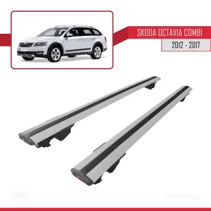 Skoda Octavia COMBI 2012-2017 Arası ile uyumlu HOOK Model Anahtar Kilitli Ara Atkı Tavan Barı GRİ thumb 4