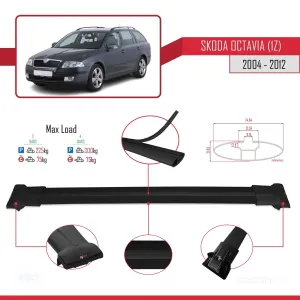 Skoda Octavia (1Z) 2004-2012 Arası ile Uyumlu FLY Model Ara Atkı Tavan Barı SİYAH 3 ADET BAR thumb 4