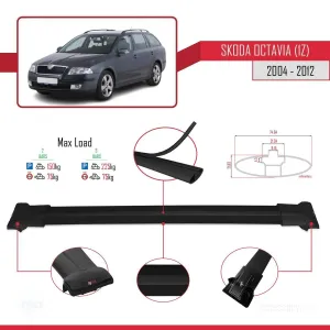 Skoda Octavia (1Z) 2004-2012 Arası ile Uyumlu FLY Model Ara Atkı Tavan Barı SİYAH thumb 4
