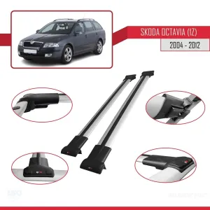Skoda Octavia (1Z) 2004-2012 Arası ile Uyumlu FLY Model Ara Atkı Tavan Barı GRİ thumb 5