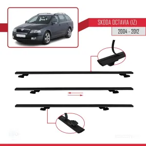 Skoda Octavia (1Z) 2004-2012 Arası ile uyumlu Basic Model Ara Atkı Tavan Barı SİYAH 3 ADET thumb 5