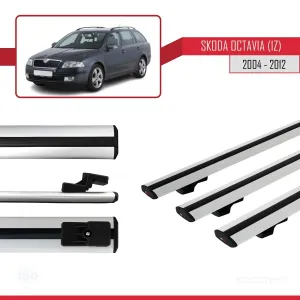 Skoda Octavia (1Z) 2004-2012 Arası ile uyumlu Basic Model Ara Atkı Tavan Barı GRİ 3 ADET thumb 3