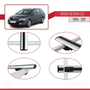 Skoda Octavia (1Z) 2004-2012 Arası ile uyumlu Basic Model Ara Atkı Tavan Barı GRİ 3 ADET thumb 4