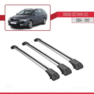 Skoda Octavia (1Z) 2004-2012 Arası ile uyumlu ACE-1 Ara Atkı Tavan Barı GRİ 3 ADET BAR thumb 3