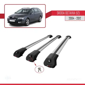Skoda Octavia (1Z) 2004-2012 Arası ile uyumlu ACE-1 Ara Atkı Tavan Barı GRİ 3 ADET BAR thumb 4