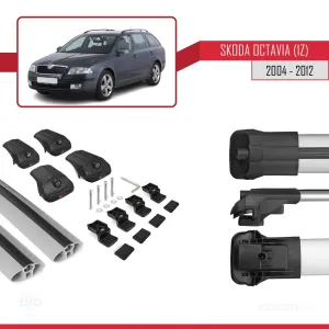 Skoda Octavia (1Z) 2004-2012 Arası ile uyumlu ACE-1 Ara Atkı Tavan Barı GRİ thumb 5