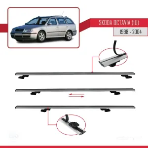 Skoda Octavia (1U) 1998-2004 Arası ile uyumlu Basic Model Ara Atkı Tavan Barı GRİ 3 ADET thumb 5