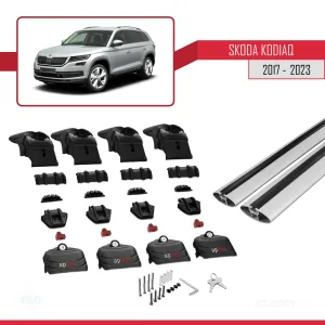 Skoda Kodiaq 2017-2023 Arası ile uyumlu ACE-2 Ara Atkı Tavan Barı GRİ thumb 5