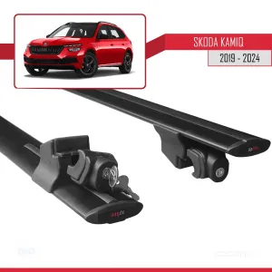 Skoda Kamiq 2019 ve Sonrası ile uyumlu HOOK Model Anahtar Kilitli Ara Atkı Tavan Barı SİYAH thumb 5
