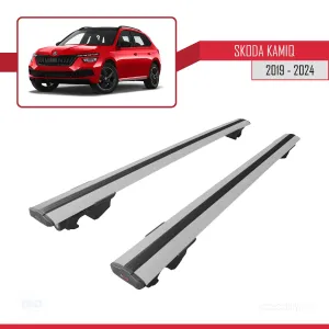 Skoda Kamiq 2019 ve Sonrası ile uyumlu HOOK Model Anahtar Kilitli Ara Atkı Tavan Barı GRİ thumb 4