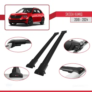 Skoda Kamiq 2019 ve Sonrası ile Uyumlu FLY Model Ara Atkı Tavan Barı SİYAH thumb 5