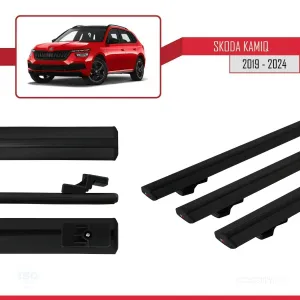 Skoda Kamiq 2019 ve Sonrası  ile uyumlu Basic Model Ara Atkı Tavan Barı SİYAH 3 ADET thumb 5