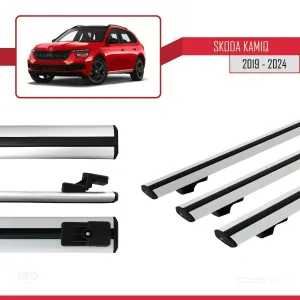 Skoda Kamiq 2019 ve Sonrası  ile uyumlu Basic Model Ara Atkı Tavan Barı GRİ 3 ADET thumb 5