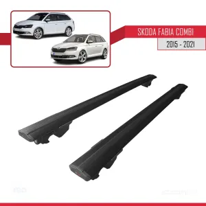 Skoda Fabia SW / Estate 2015-2021 Arası ile uyumlu HOOK Model Anahtar Kilitli Ara Atkı Tavan Barı SİYAH thumb 4