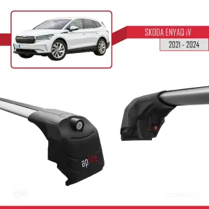 Skoda ENYAQ 2021 ve Sonrası ile uyumlu ACE-2 Ara Atkı Tavan Barı GRİ thumb 4
