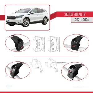 Skoda ENYAQ 2021 ve Sonrası ile uyumlu ACE-2 Ara Atkı Tavan Barı GRİ thumb 5
