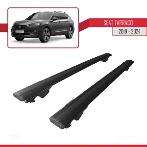Seat Tarraco 2019 ve Sonrası ile uyumlu HOOK Model Anahtar Kilitli Ara Atkı Tavan Barı SİYAH thumb 4