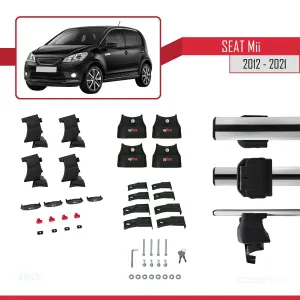 Seat Mii 2012-2021 Arası ile uyumlu ACE-4 Ara Atkı Tavan Barı GRİ thumb 4