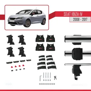 Seat Ibiza IV 2008-2017 Arası ile uyumlu ACE-4 Ara Atkı Tavan Barı GRİ thumb 4