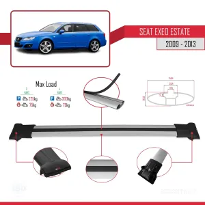Seat Exeo 3R9 2009-2013 Arası ile uyumlu FLY Model Ara Atkı Tavan Barı GRİ 3 ADET BAR thumb 4