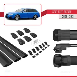 Seat Exeo 3R9 2009-2013 Arası ile uyumlu ACE-1 Ara Atkı Tavan Barı SİYAH 3 ADET BAR thumb 5