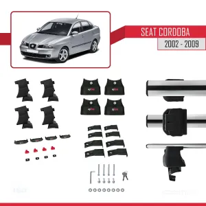 Seat Córdoba II 2002-2009 Arası ile uyumlu ACE-4 Ara Atkı Tavan Barı GRİ thumb 4