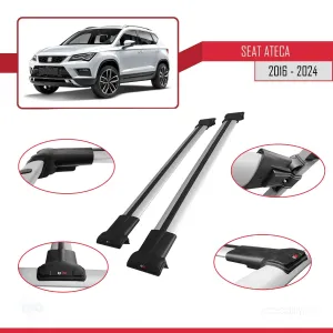 Seat Ateca 2016 ve Sonrası ile Uyumlu FLY Model Ara Atkı Tavan Barı GRİ thumb 4