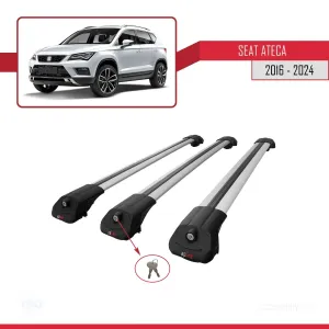 Seat Ateca 2016 ve Sonrası ile uyumlu ACE-1 Ara Atkı Tavan Barı GRİ 3 ADET BAR thumb 4
