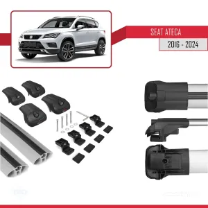 Seat Ateca 2016 ve Sonrası ile uyumlu ACE-1 Ara Atkı Tavan Barı GRİ thumb 5