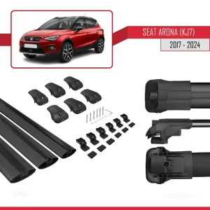 Seat Arona (KJ7) 2017 ve Sonrası ile uyumlu ACE-1 Ara Atkı Tavan Barı SİYAH 3 ADET BAR thumb 5