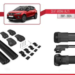 Seat Arona (KJ7) 2017 ve Sonrası ile uyumlu ACE-1 Ara Atkı Tavan Barı SİYAH thumb 5