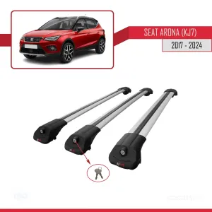 Seat Arona (KJ7) 2017 ve Sonrası ile uyumlu ACE-1 Ara Atkı Tavan Barı GRİ 3 ADET BAR thumb 4
