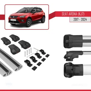Seat Arona (KJ7) 2017 ve Sonrası ile uyumlu ACE-1 Ara Atkı Tavan Barı GRİ thumb 5