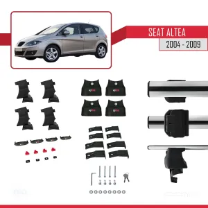 Seat Altea 2004-2009 Arası ile uyumlu ACE-4 Ara Atkı Tavan Barı GRİ thumb 4