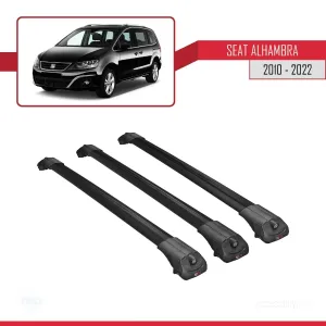 Seat Alhambra 2010-2022 Arası ile uyumlu ACE-1 Ara Atkı Tavan Barı SİYAH 3 ADET BAR thumb 3