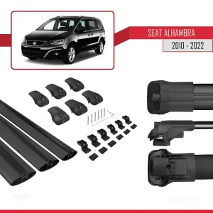 Seat Alhambra 2010-2022 Arası ile uyumlu ACE-1 Ara Atkı Tavan Barı SİYAH 3 ADET BAR thumb 5